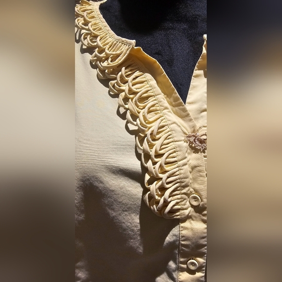 Talbots Unique Size 16 Yellow Sleeveless Ruffle Top - Picture 8 of 9